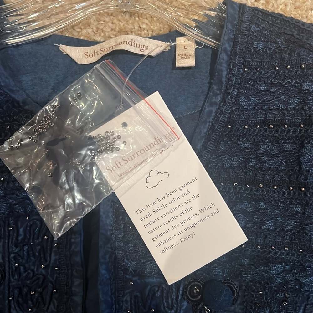 Deep Blue Soft Surroundings Theodora Bolero Jacket - Picture 3 of 5